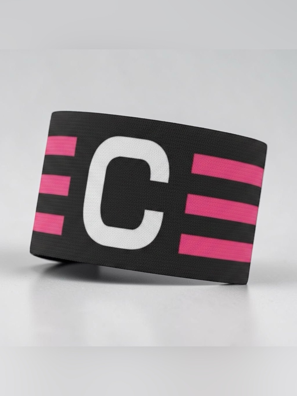 2-pk Black Captain Armband with Pink Stripes